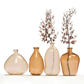 Crate barrel amber glass vases